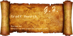 Graff Henrik névjegykártya